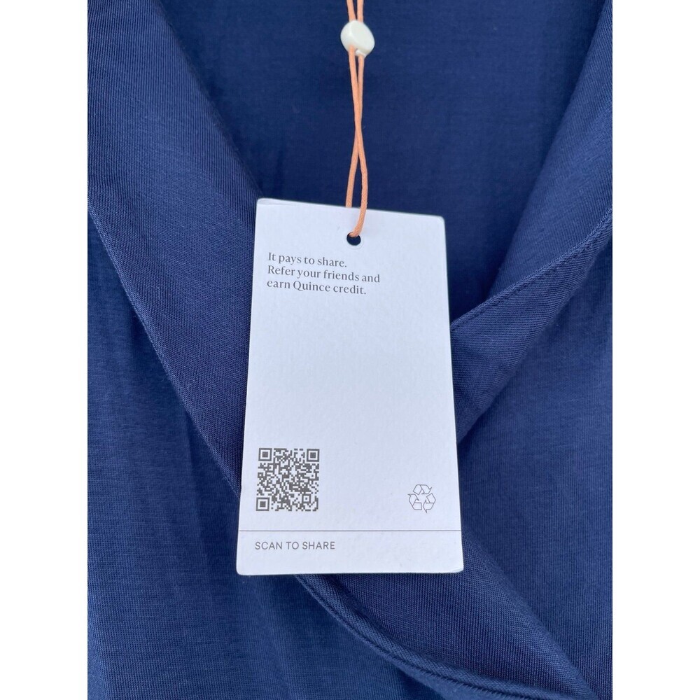 Quince Blue Tencel Lyocell Wrap Maxi Dress XL | Minimalist Quiet Luxury NWT - Picture 8 of 12